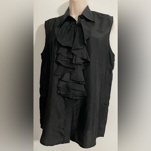 Silk sleeveless blouse Sz.XL